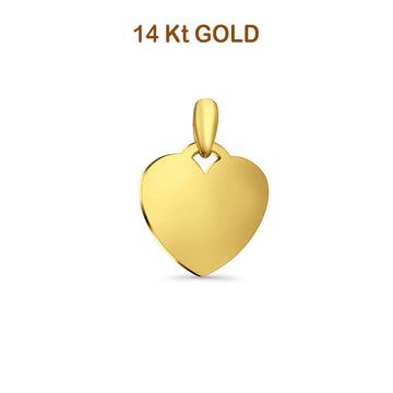 14K Yellow Gold Engravable Heart Pendant 24mmX17mm 2.0 grams